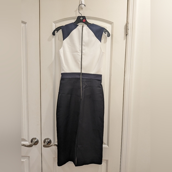 12. NWT JUDITH & CHARLES SASHA TWO TONE SLEEVELESS DRESS IN BLACK COMBO - Picture 9 of 10